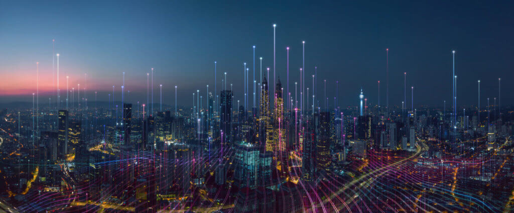 Smart,City,And,Abstract,Dot,Point,Connect,With,Gradient,Line