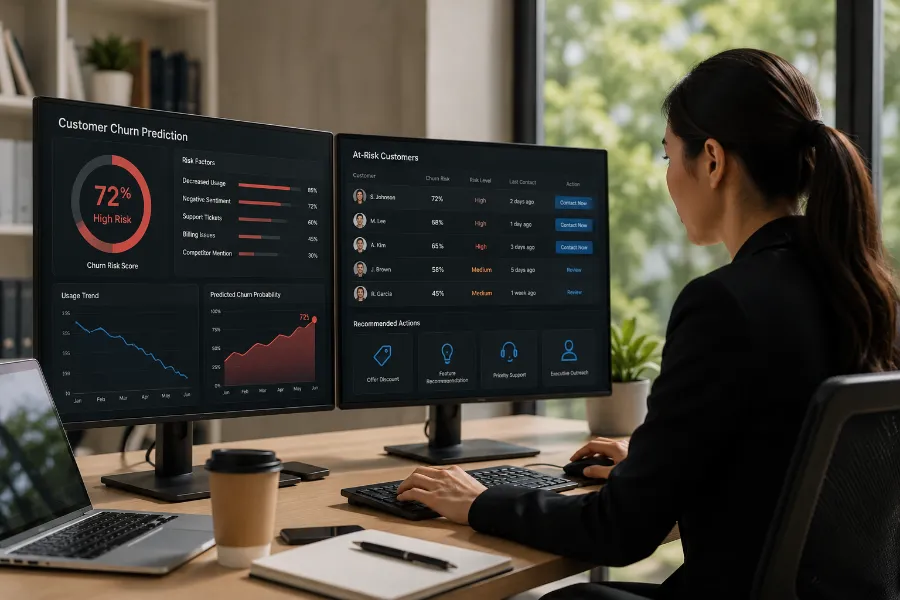 เทคนิคการใช้ AI วิเคราะห์พฤติกรรมลูกค้าล่วงหน้า (Predictive Customer Support) เพื่อช่วยลดอัตราลูกค้าเลิกใช้บริการ (Churn Rate)